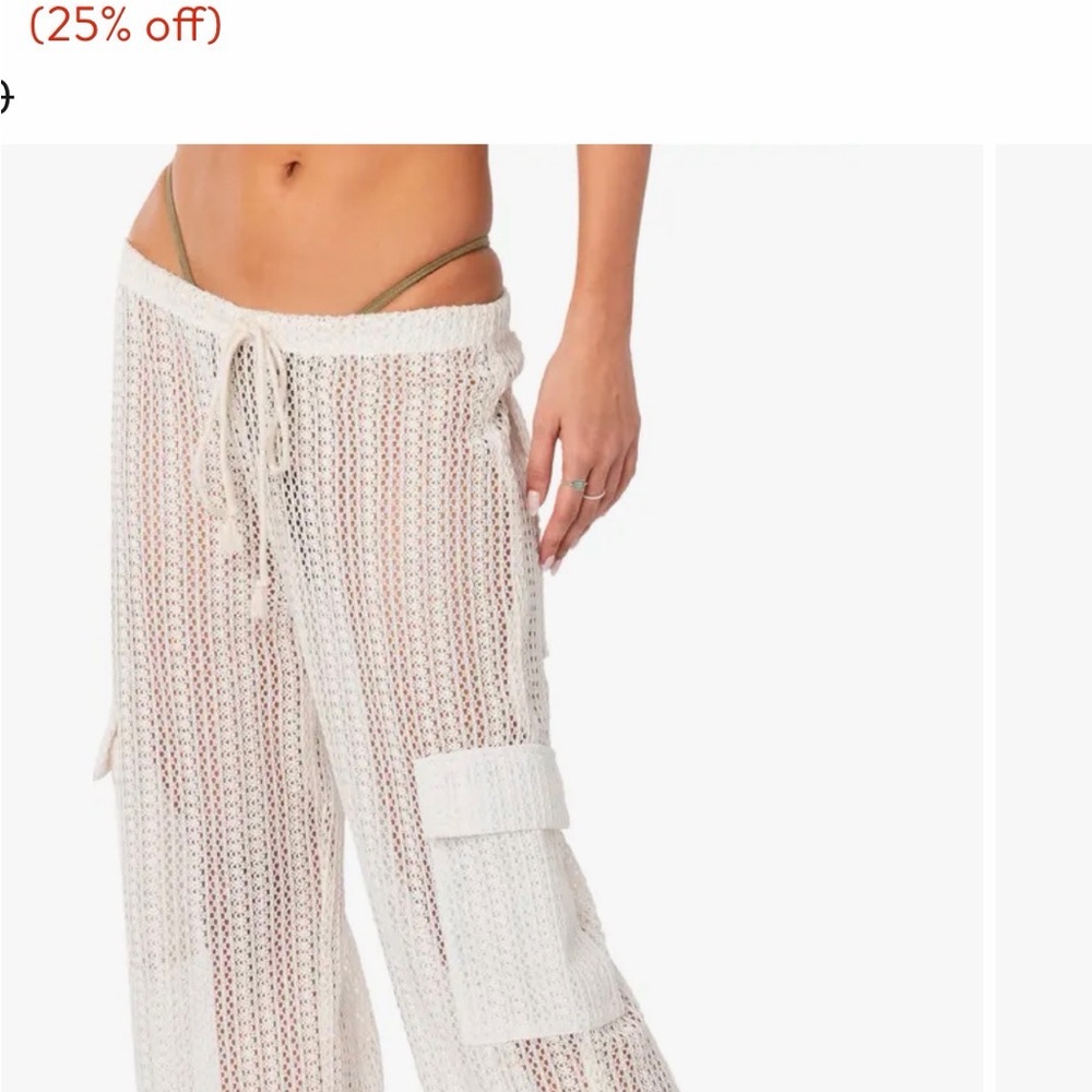 White Crochet Beach Pants
